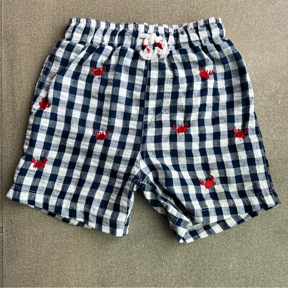 Mud pie crab striped swim trunks 5t